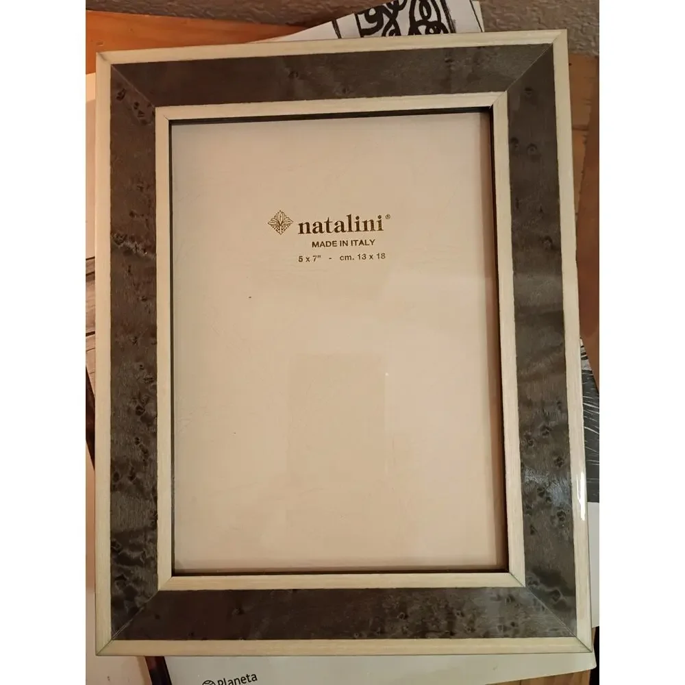 Natalini Made in Italy 5 x 7 Frame Black Marbled Marquetry